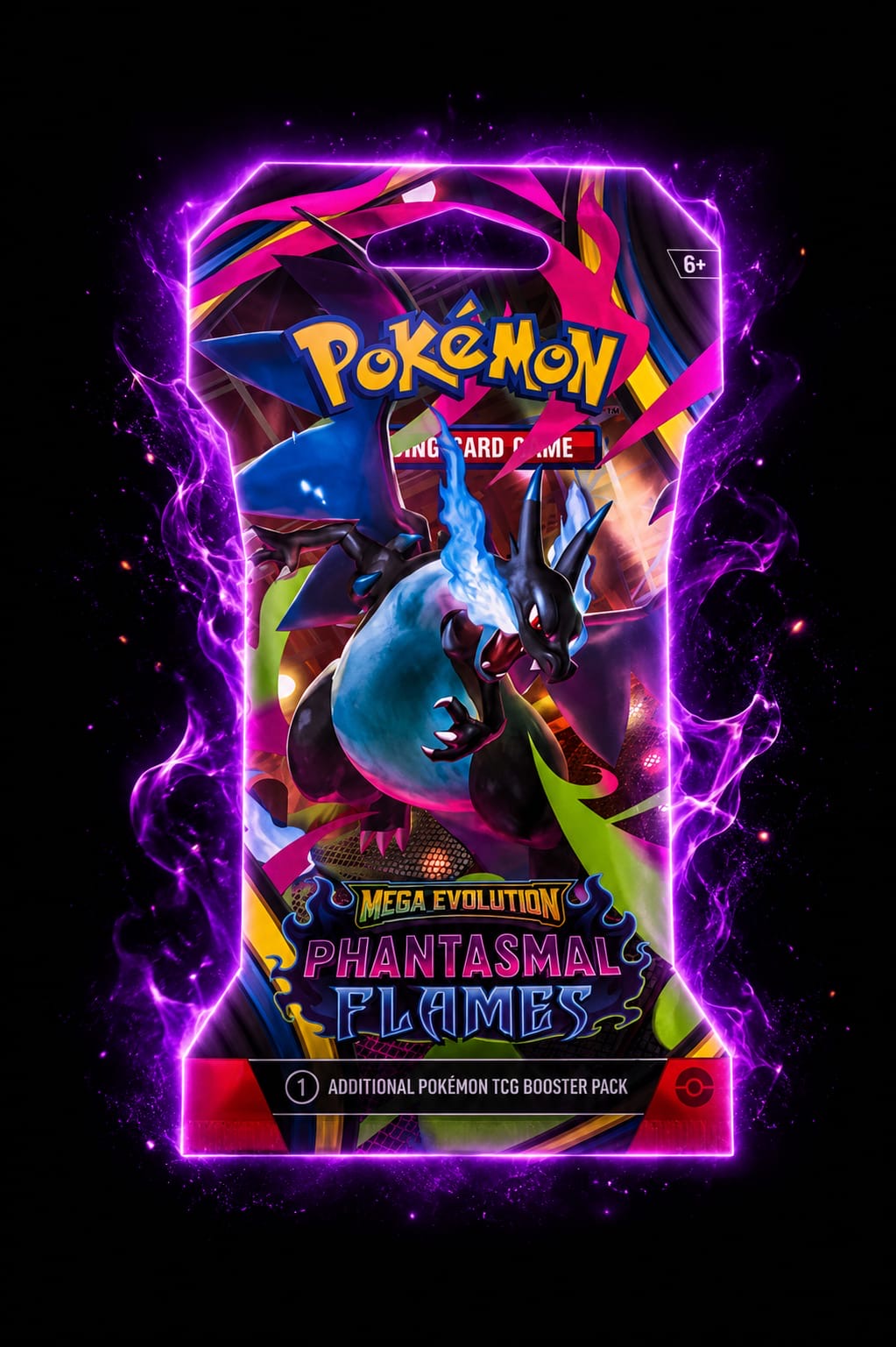 Pokémon TCG Mega Evolution Phantasmal Flames Booster Pack met Charizard artwork