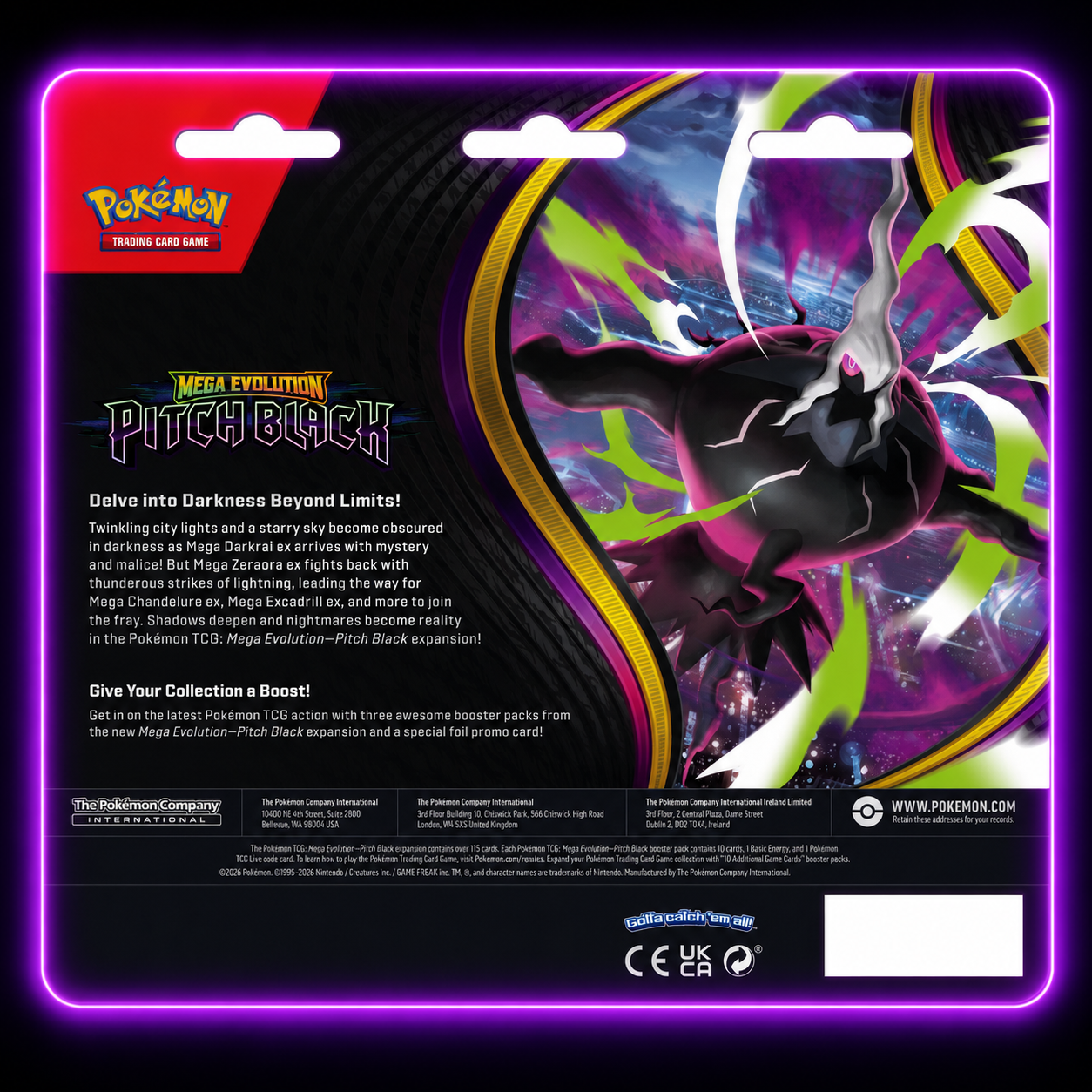 Pokémon Pitch Black 3-Pack Blister met 3 boosterpacks | TCGvanEs